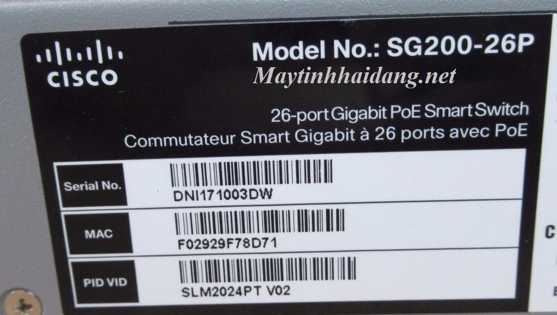 SWITCH CISCO chính hãng SG200-26P 26-port Gigabit PoE Smart Switch SLM2024 | CISCO
